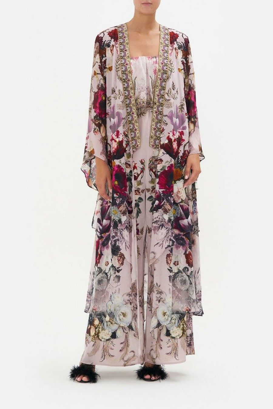 Clothing Camilla Eboutique (Us) | Camilla Eboutique (Us) Clothing Robe With Double Layered Hem Gypsy Rose