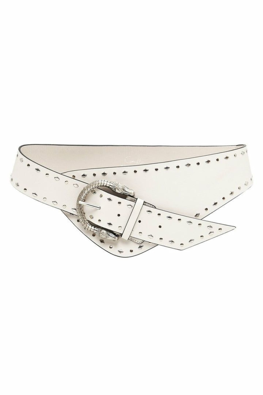 Accessories Camilla Eboutique (Us) | Camilla Eboutique (Us) Asymmetric Belt Solid White