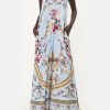 Clothing Camilla Eboutique (Us) | Camilla Eboutique (Us) Clothing V Neck Flared Jumpsuit Floraful