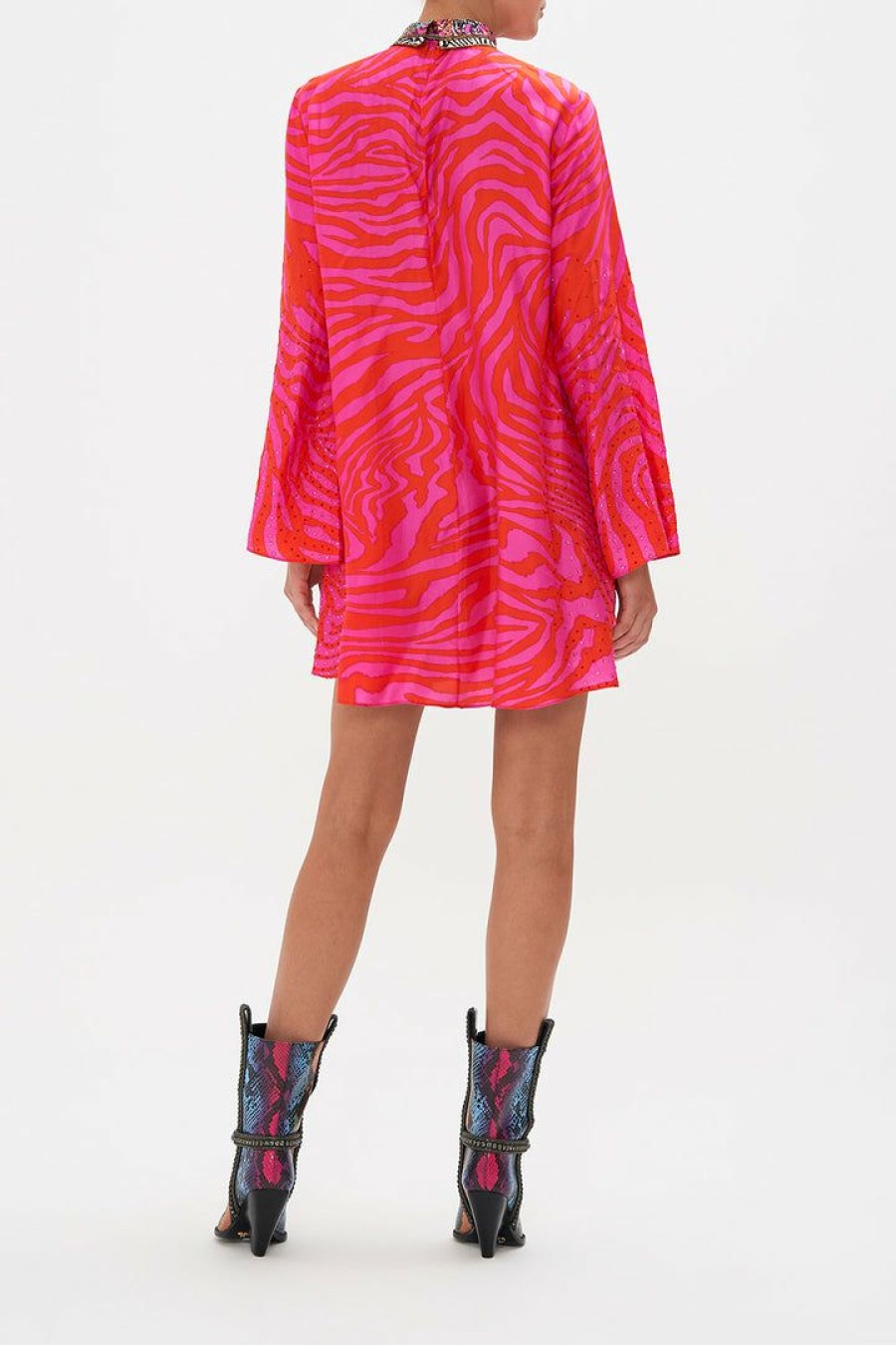 Clothing Camilla Eboutique (Us) | Camilla Eboutique (Us) Long Sleeve Swing Dress Zebra Zone