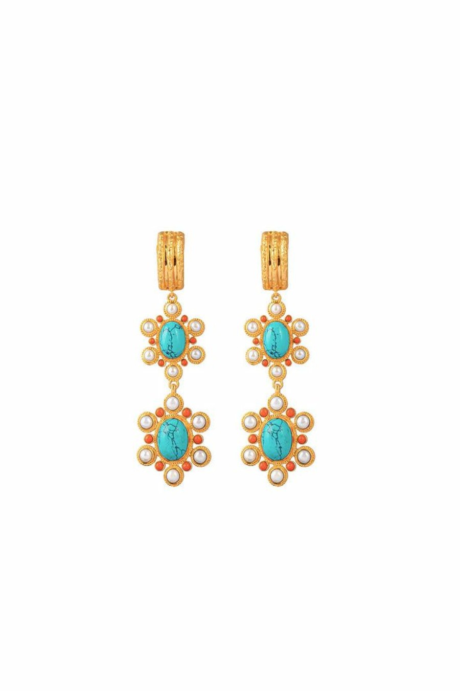 Accessories Camilla Eboutique (Us) | Camilla Eboutique (Us) Accessories Torquoise Mademoiselle Earrings Multi