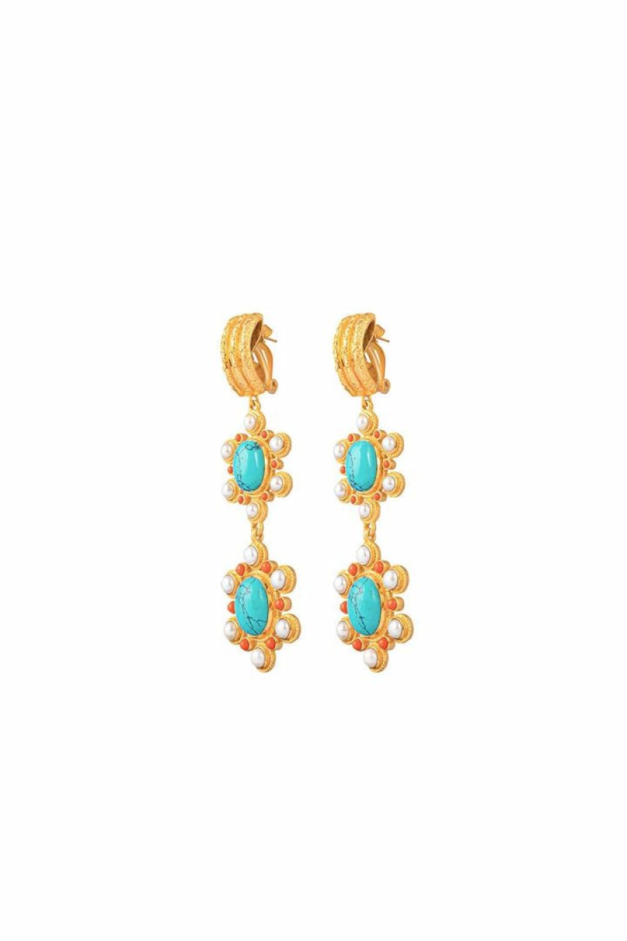 Accessories Camilla Eboutique (Us) | Camilla Eboutique (Us) Accessories Torquoise Mademoiselle Earrings Multi