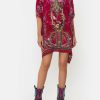 Clothing Camilla Eboutique (Us) | Camilla Eboutique (Us) Short Round Neck Kaftan Boheme Blooms