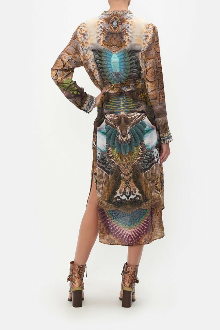 Clothing Camilla Eboutique (Us) | Camilla Eboutique (Us) Mid Length Shirt Dress Call Of The Falcon Clothing