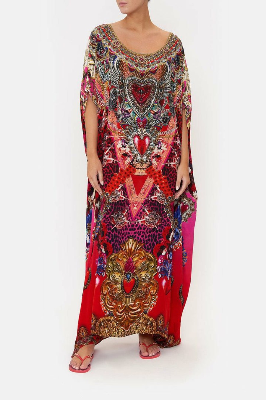 Clothing Camilla Eboutique (Us) | Camilla Eboutique (Us) Round Neck Kaftan Artesania Mania