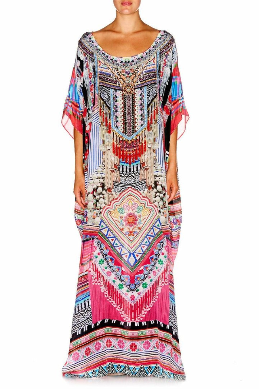 Swimwear Camilla Eboutique (Us) | Camilla Eboutique (Us) Round Neck Kaftan Hani Heaven Resort