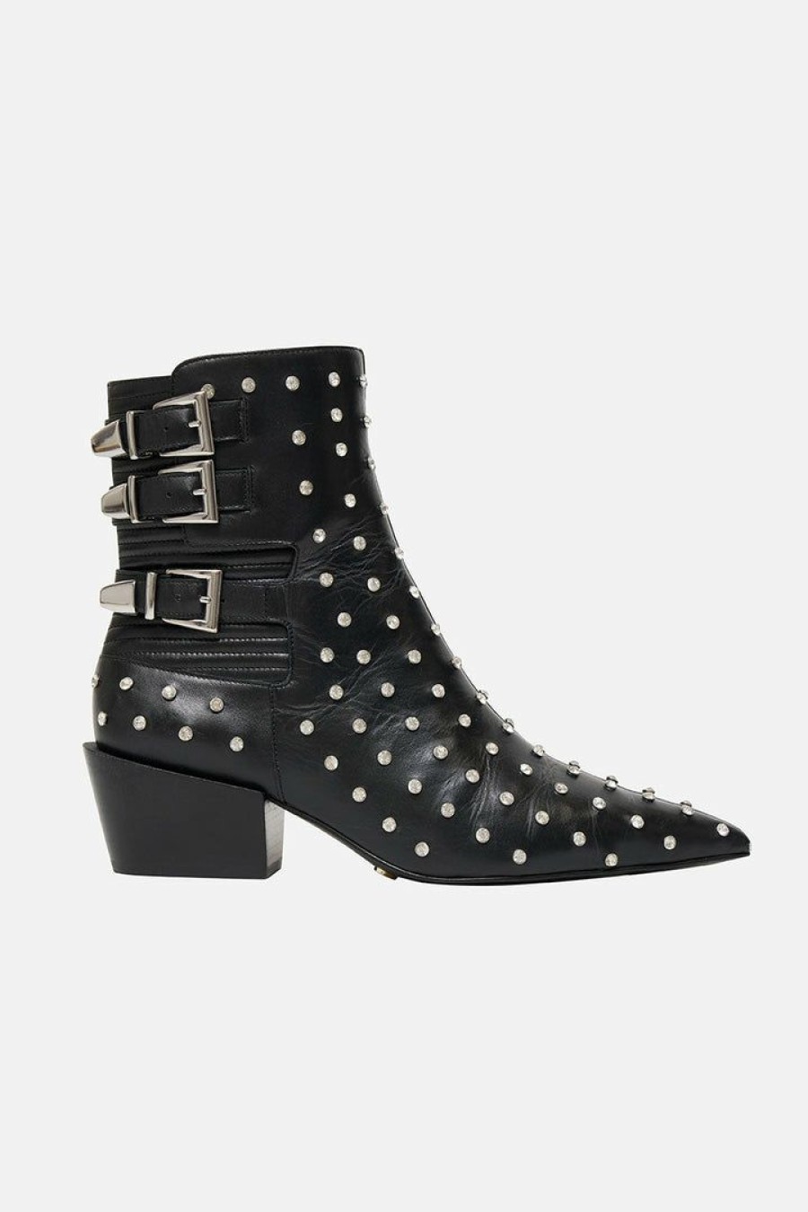 Accessories Camilla Eboutique (Us) | Camilla Eboutique (Us) Low Heel Buckle Boot Solid Black