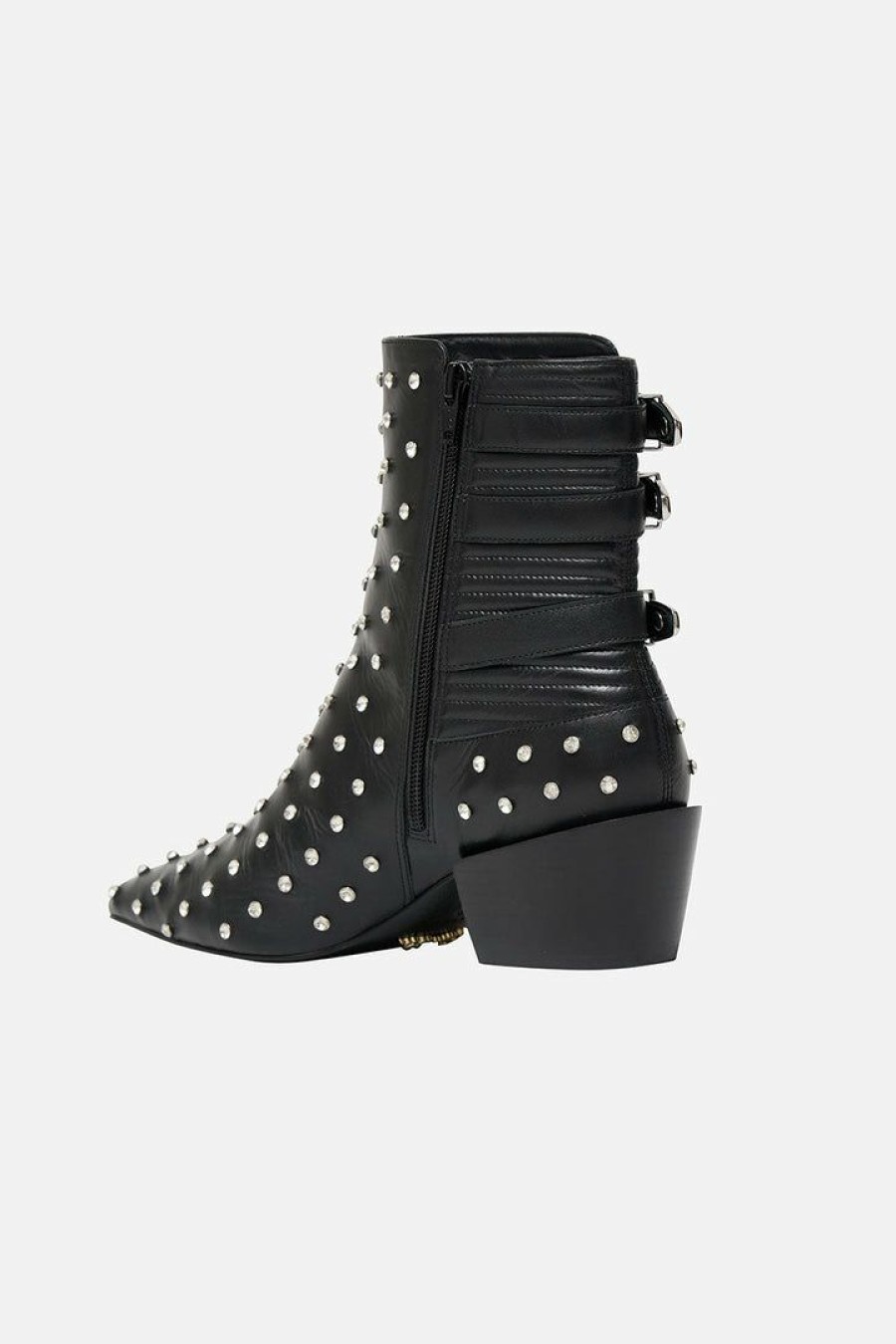 Accessories Camilla Eboutique (Us) | Camilla Eboutique (Us) Low Heel Buckle Boot Solid Black