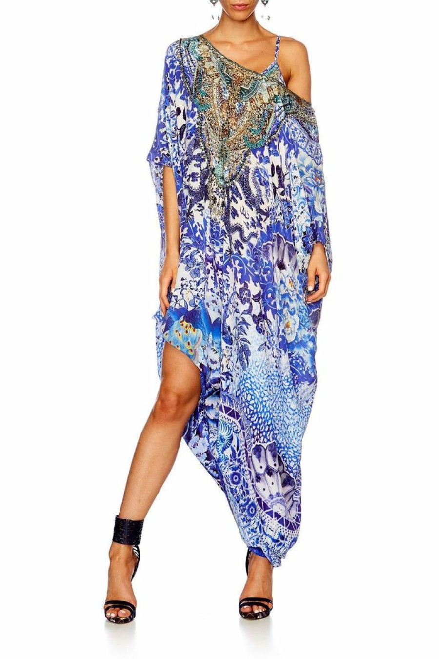 Swimwear Camilla Eboutique (Us) | Camilla Eboutique (Us) Resort Round Neck Kaftan Guardian Of Secrets