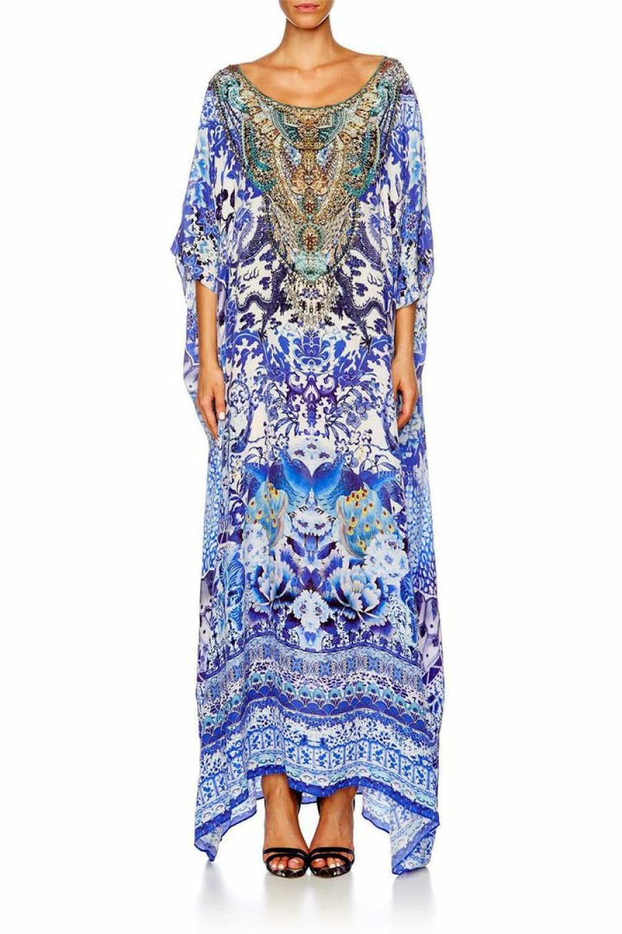 Swimwear Camilla Eboutique (Us) | Camilla Eboutique (Us) Resort Round Neck Kaftan Guardian Of Secrets