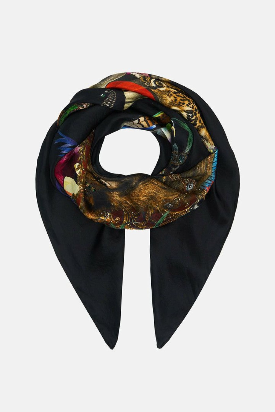 Accessories Camilla Eboutique (Us) | Camilla Eboutique (Us) Large Square Scarf Solid Black