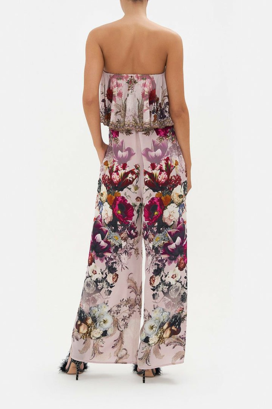 Clothing Camilla Eboutique (Us) | Camilla Eboutique (Us) Clothing Strapless Jumpsuit With Frill Gypsy Rose