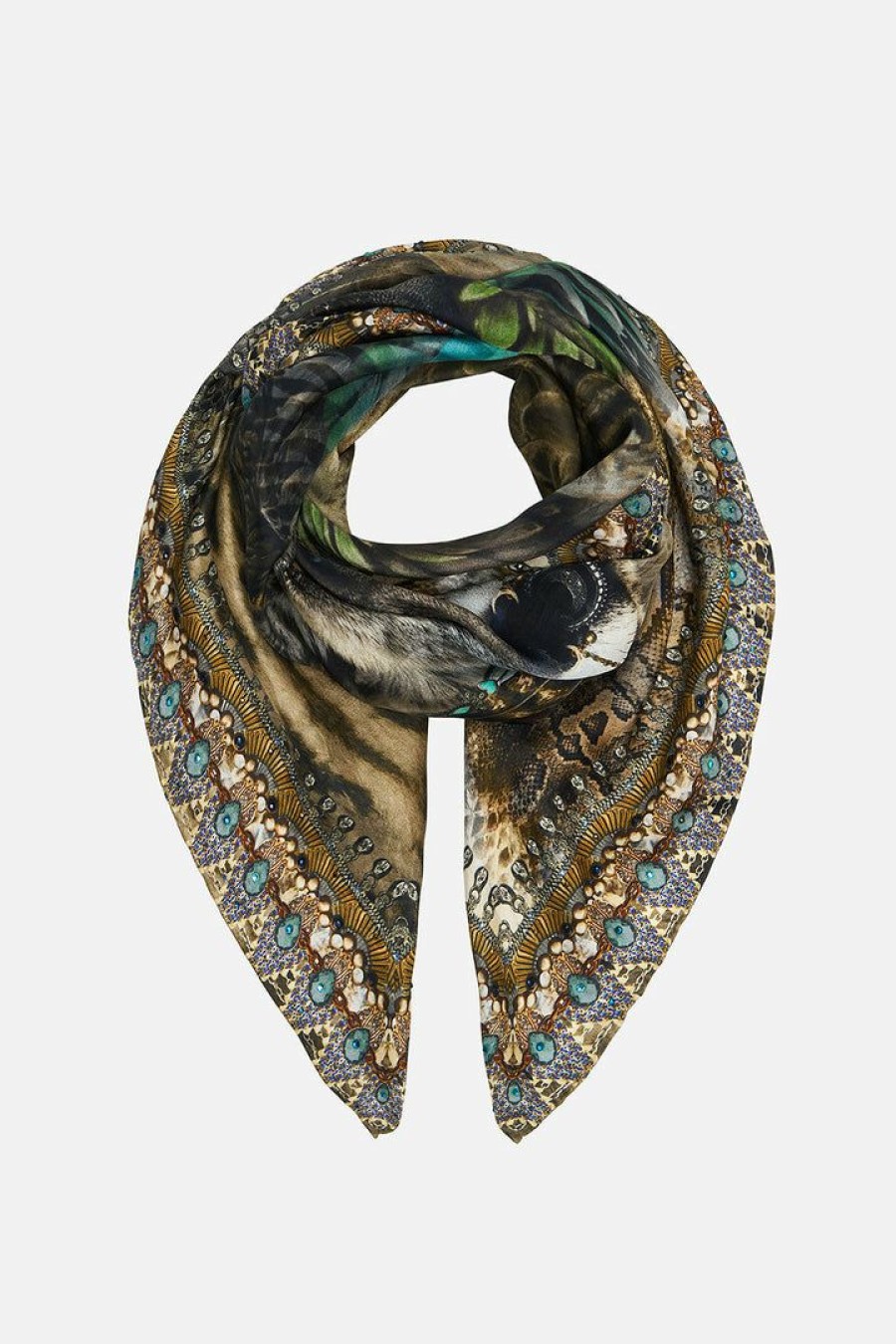 Accessories Camilla Eboutique (Us) | Camilla Eboutique (Us) Large Square Scarf Call Of The Falcon Accessories