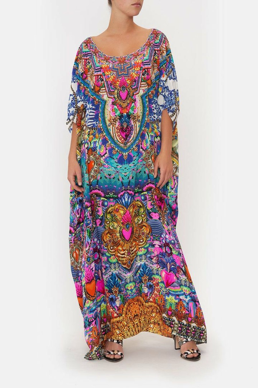 Clothing Camilla Eboutique (Us) | Camilla Eboutique (Us) Round Neck Kaftan Lucky Charms