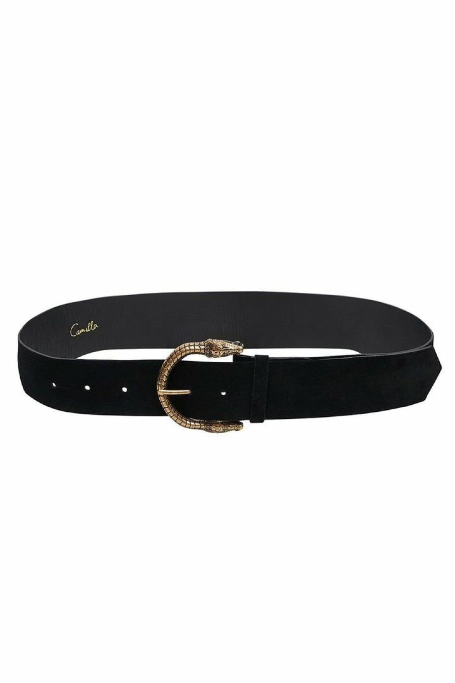 Accessories Camilla Eboutique (Us) | Camilla Eboutique (Us) Accessories Long Suede Buckle Belt Solid Black