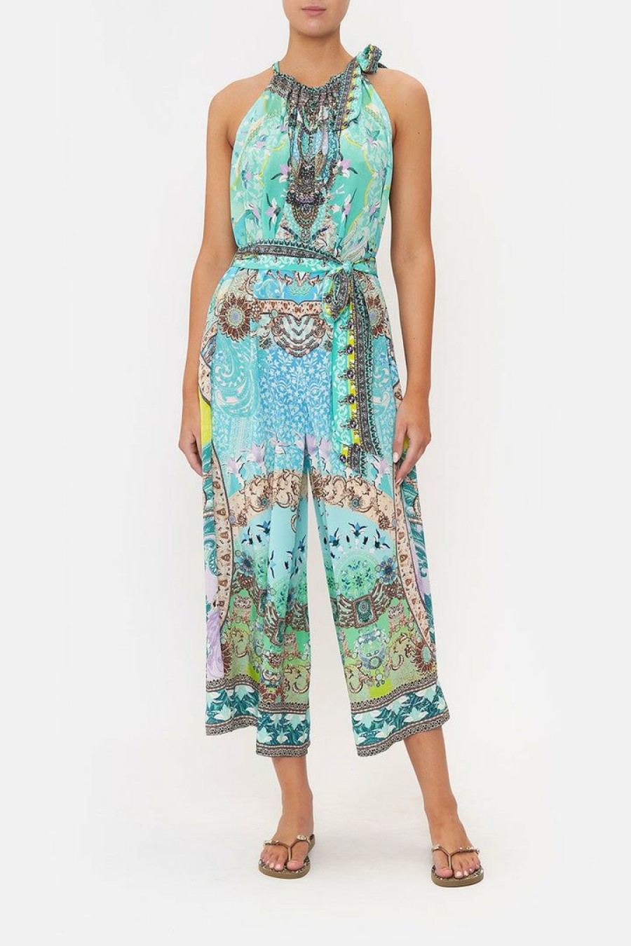 Clothing Camilla Eboutique (Us) | Camilla Eboutique (Us) Drawstring Neck Jumpsuit Turn Back Time