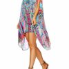 Swimwear Camilla Eboutique (Us) | Camilla Eboutique (Us) Resort Split Shoulder Short Kaftan Festival Friends