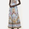 Clothing Camilla Eboutique (Us) | Camilla Eboutique (Us) Long Dress With Tie Front Floraful