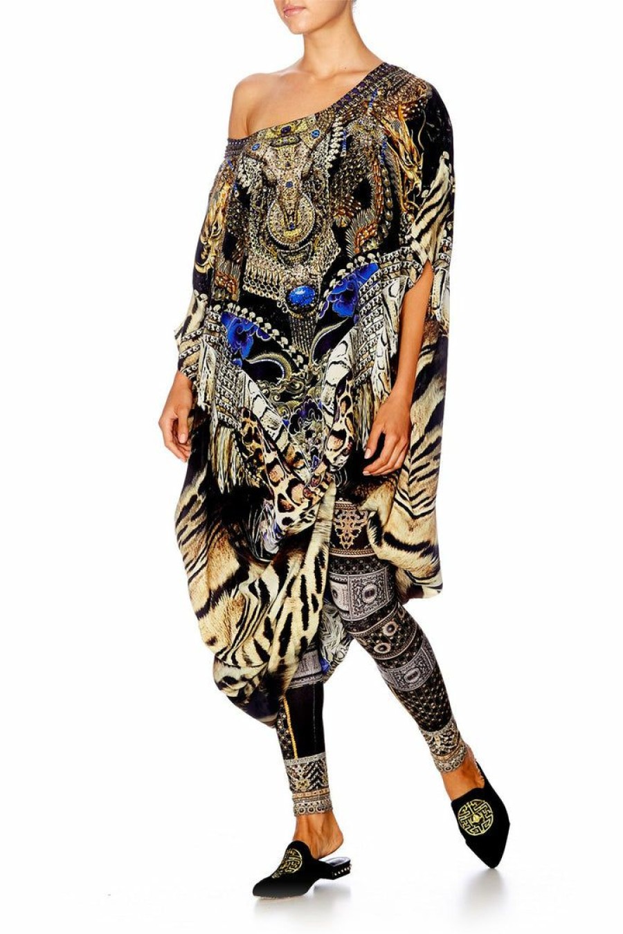 Swimwear Camilla Eboutique (Us) | Camilla Eboutique (Us) Resort Round Neck Kaftan Dragon Lady