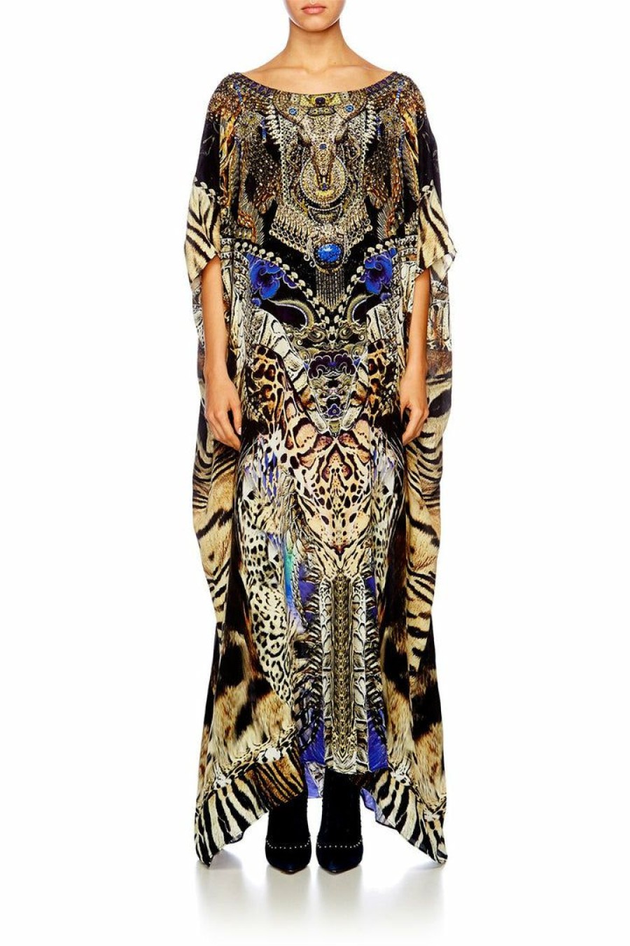 Swimwear Camilla Eboutique (Us) | Camilla Eboutique (Us) Resort Round Neck Kaftan Dragon Lady