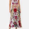 Clothing Camilla Eboutique (Us) | Camilla Eboutique (Us) Clothing Long Dress With Tie Front Reign Of Roses