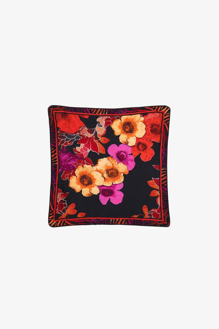 Accessories Camilla Eboutique (Us) | Camilla Eboutique (Us) Small Square Cushion Midnight Poppy Gift Ideas