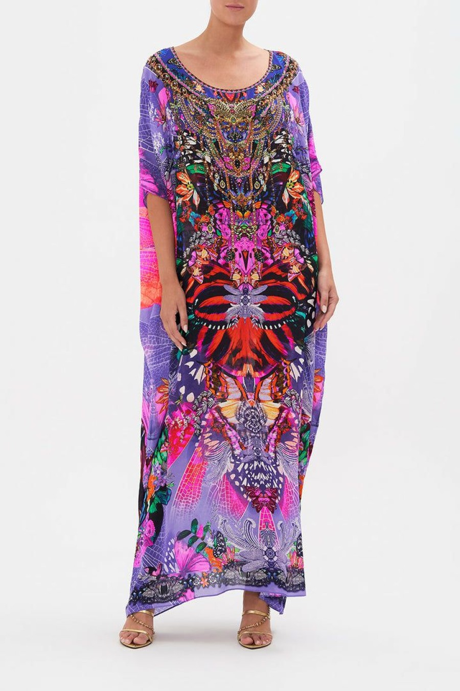 Clothing Camilla Eboutique (Us) | Camilla Eboutique (Us) New Arrivals Round Neck Kaftan Indira