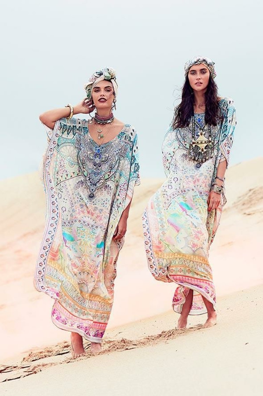 Swimwear Camilla Eboutique (Us) | Camilla Eboutique (Us) Resort Round Neck Kaftan My Dubai Dream