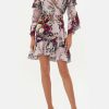 Clothing Camilla Eboutique (Us) | Camilla Eboutique (Us) Short Wrap Dress With Ruffles Gypsy Rose