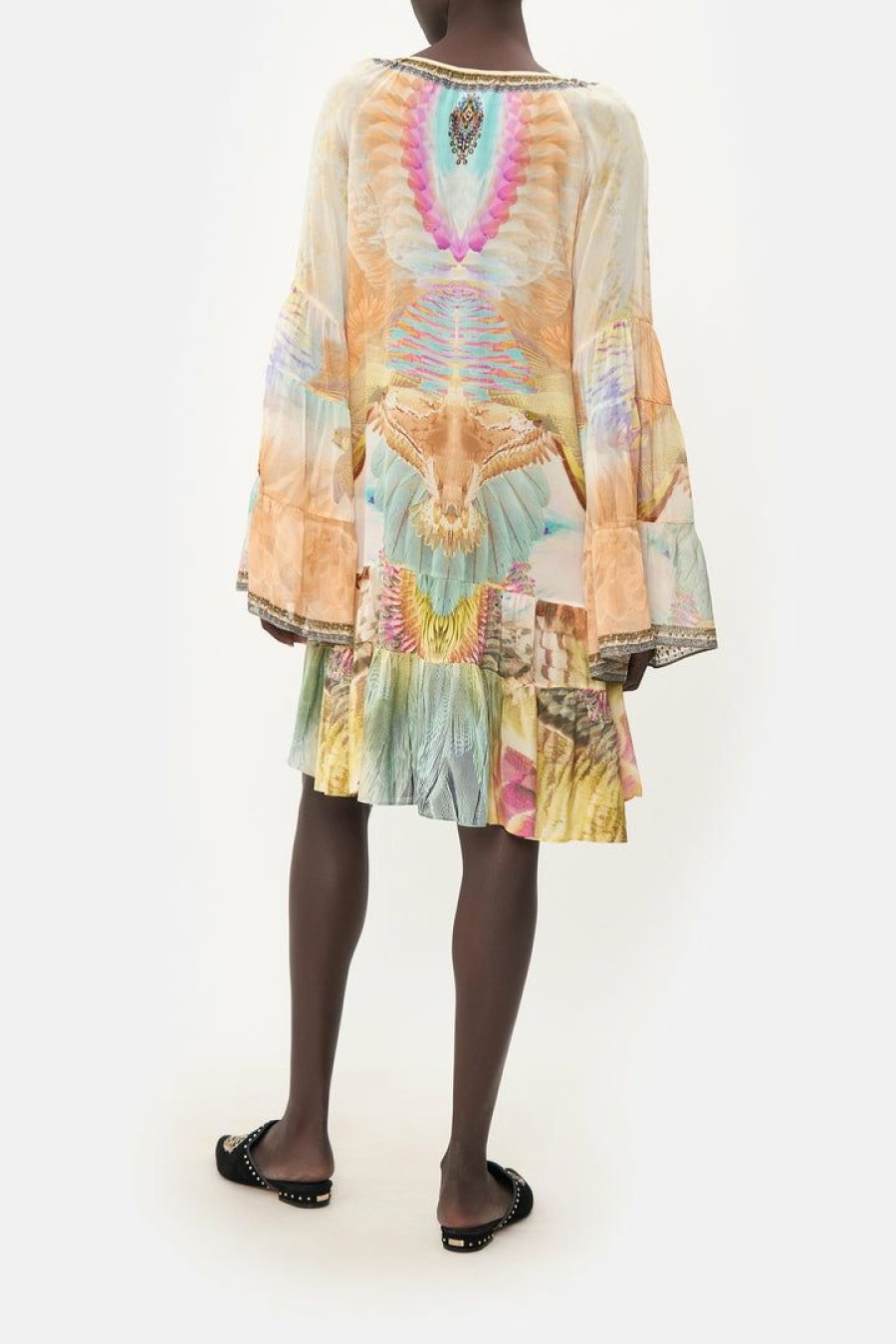 Clothing Camilla Eboutique (Us) | Camilla Eboutique (Us) A-Line Gathered Panel Dress Take Flight