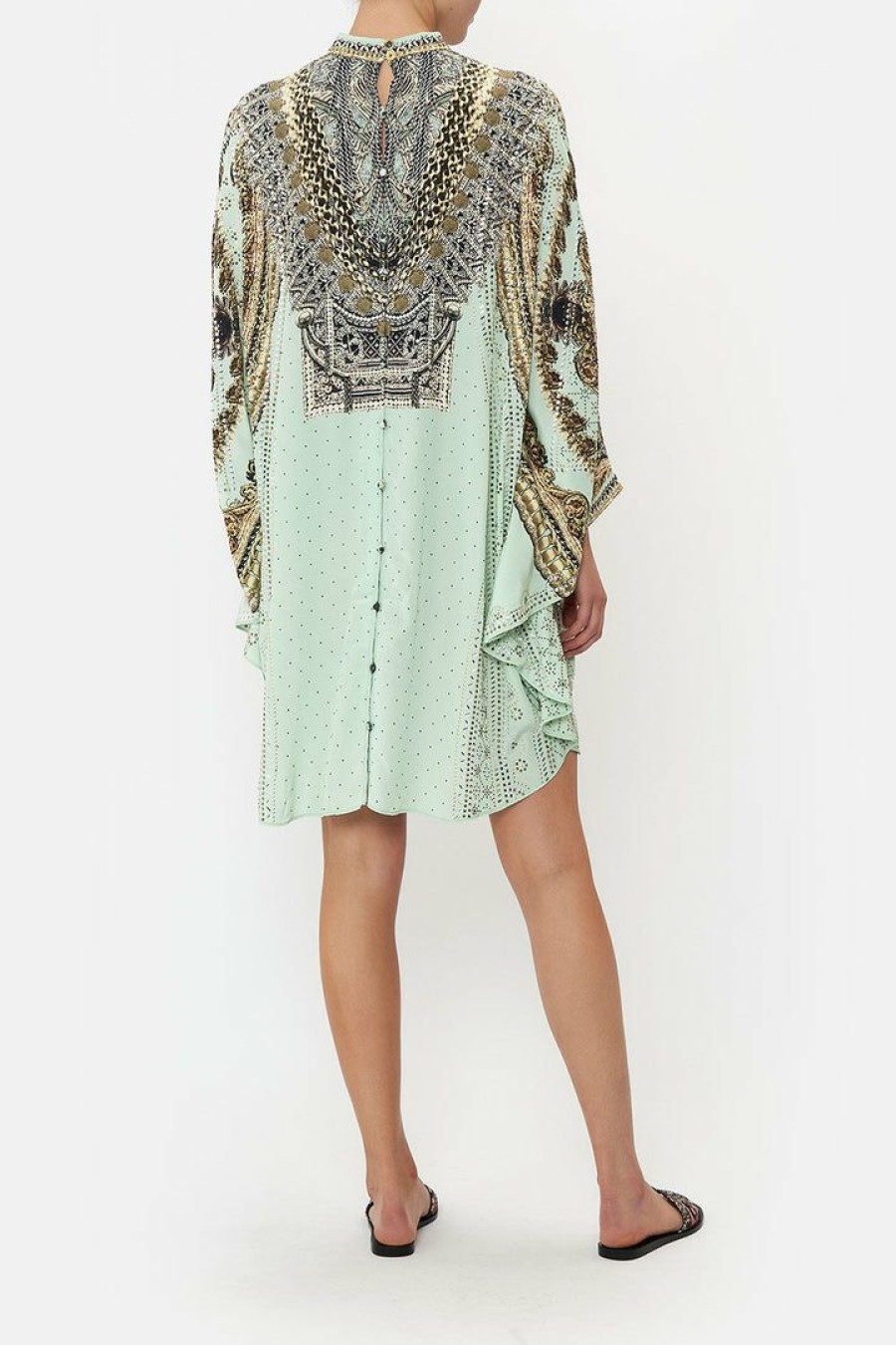 Clothing Camilla Eboutique (Us) | Camilla Eboutique (Us) Short Kaftan With High Neck Free Espiritu