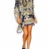 Swimwear Camilla Eboutique (Us) | Camilla Eboutique (Us) Short Round Neck Kaftan A Little Past Twilight