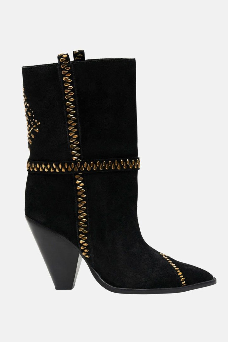 Accessories Camilla Eboutique (Us) | Camilla Eboutique (Us) Calf Length Heeled Boot Solid Black Accessories