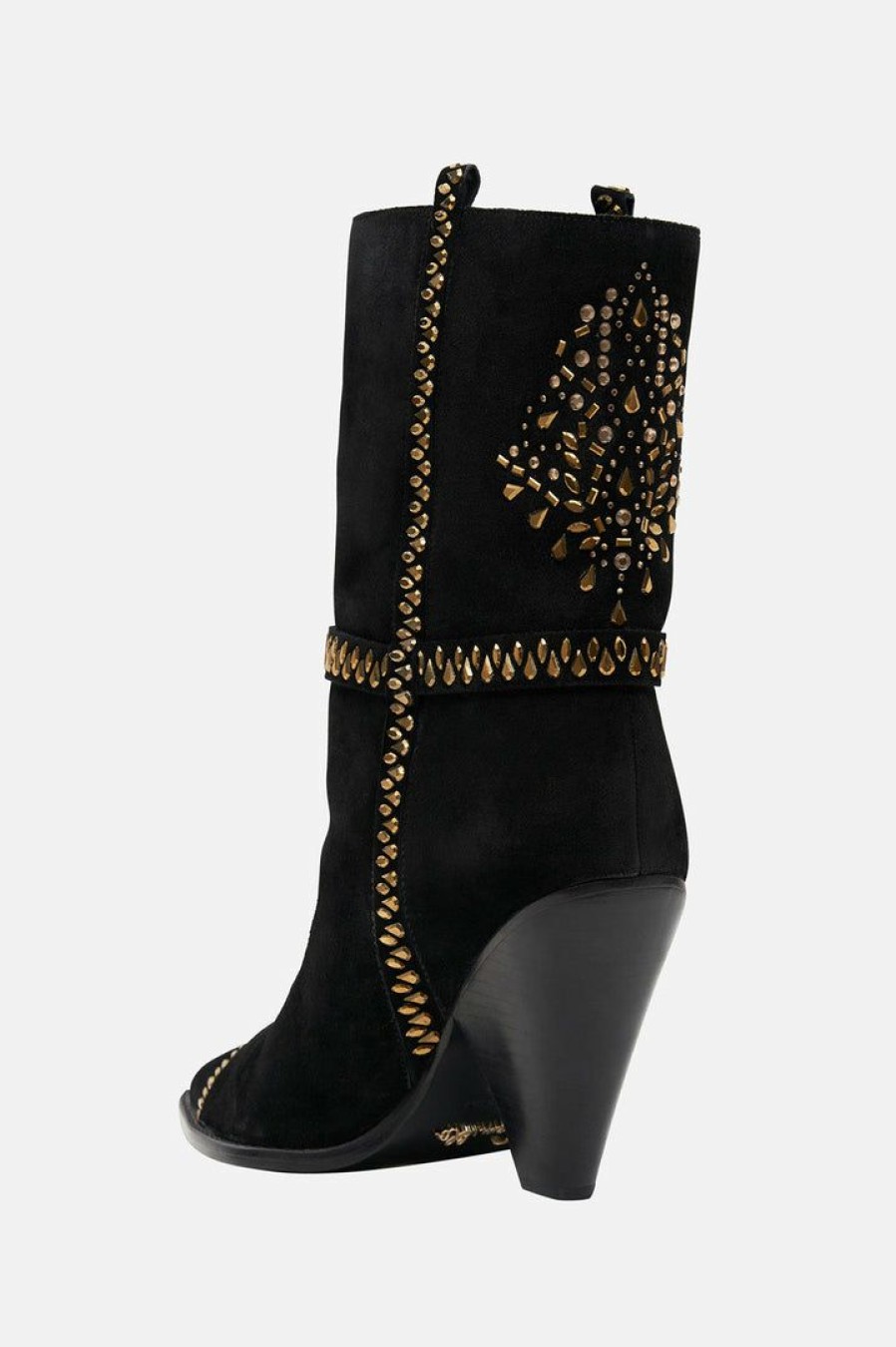 Accessories Camilla Eboutique (Us) | Camilla Eboutique (Us) Calf Length Heeled Boot Solid Black Accessories