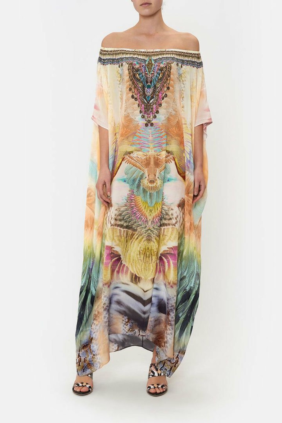 Clothing Camilla Eboutique (Us) | Camilla Eboutique (Us) Off Shoulder Kaftan Take Flight