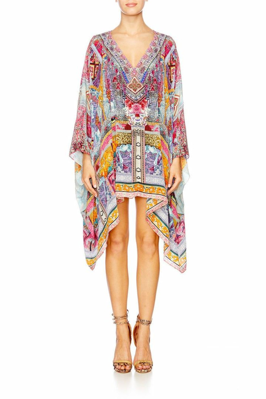 Swimwear Camilla Eboutique (Us) | Camilla Eboutique (Us) Split Shoulder Short Kaftan Sunday Best