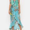 Clothing Camilla Eboutique (Us) | Camilla Eboutique (Us) Long Wrap Dress With Frill Turn Back Time