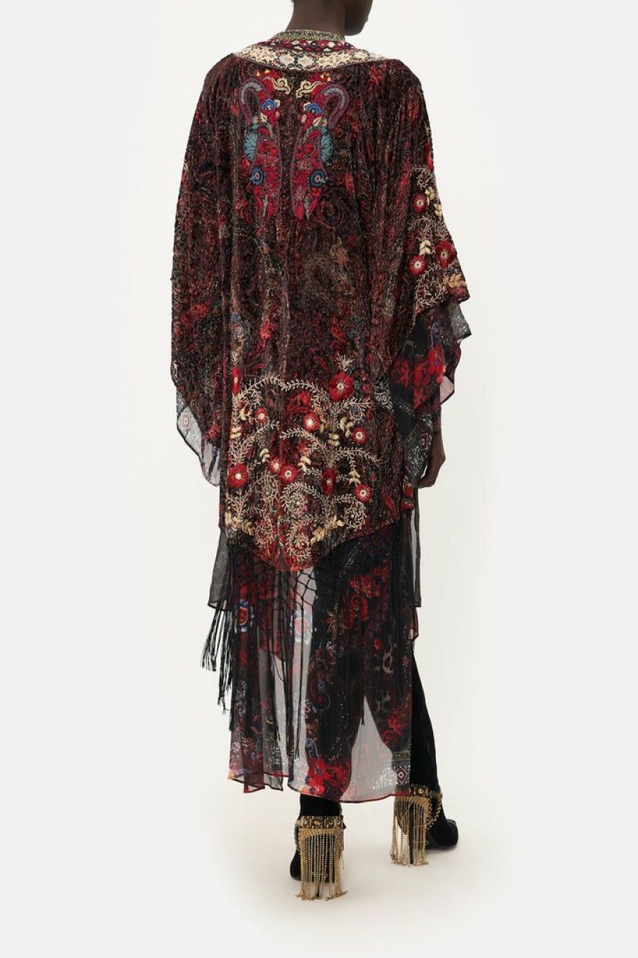 Clothing Camilla Eboutique (Us) | Camilla Eboutique (Us) Clothing Kimono With Long Underlayer Woodstock Rock