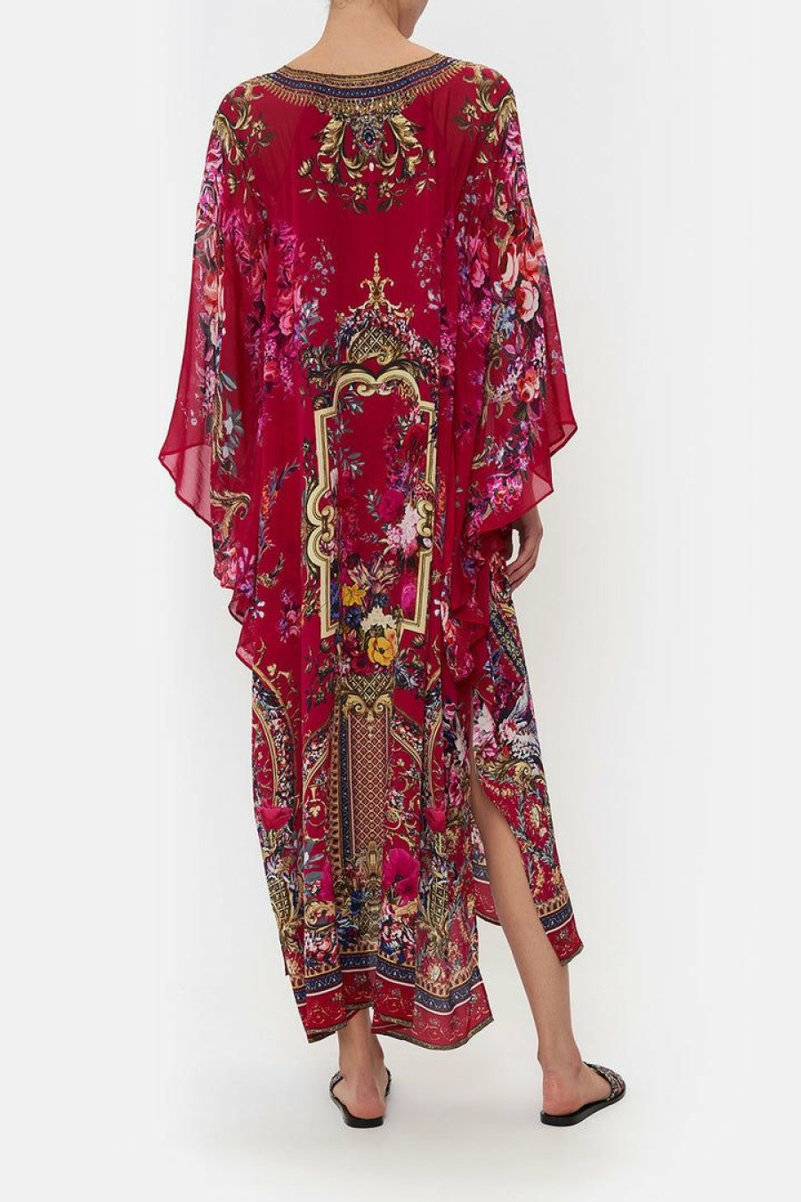 Clothing Camilla Eboutique (Us) | Camilla Eboutique (Us) Clothing Long Raglan Sleeve Flared Kaftan Boheme Blooms