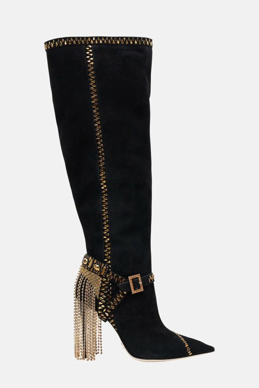 Accessories Camilla Eboutique (Us) | Camilla Eboutique (Us) Knee High Stiletto Boot Solid Black