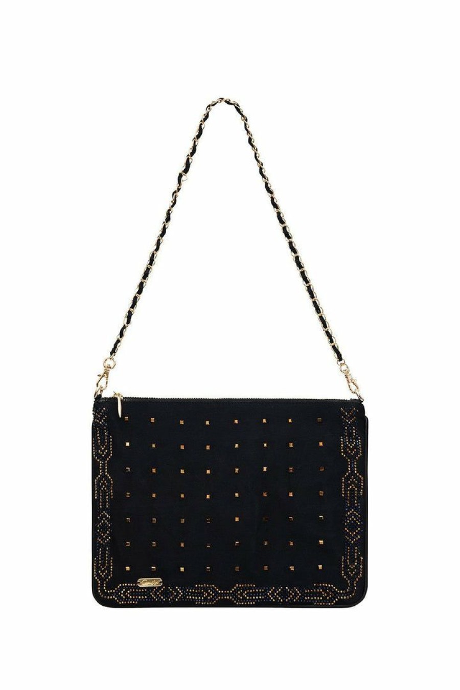 Accessories Camilla Eboutique (Us) | Camilla Eboutique (Us) Sale Accessories Zip Top Clutch Cross Body Luxe Black