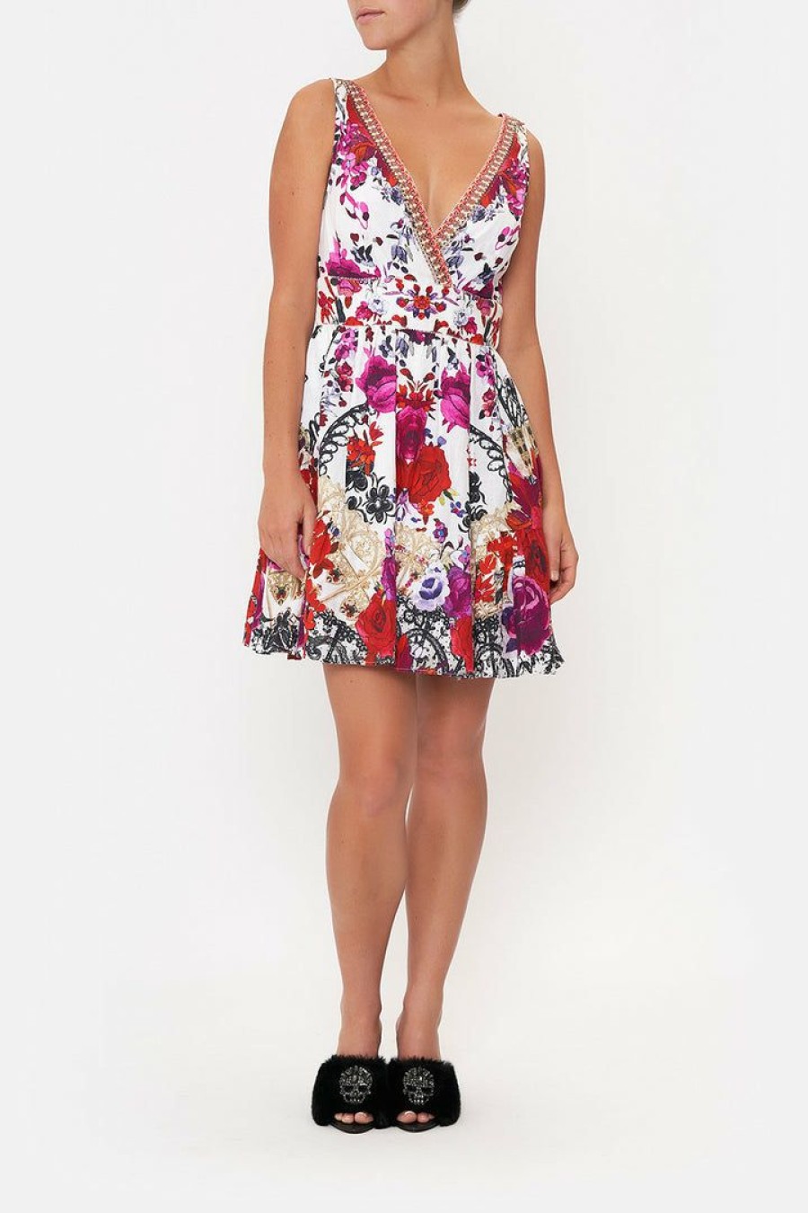 Clothing Camilla Eboutique (Us) | Camilla Eboutique (Us) Clothing Panelled Short Dress Reign Of Roses