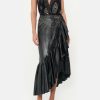 Clothing Camilla Eboutique (Us) | Camilla Eboutique (Us) Asymmetrical Ruffle Skirt Leather