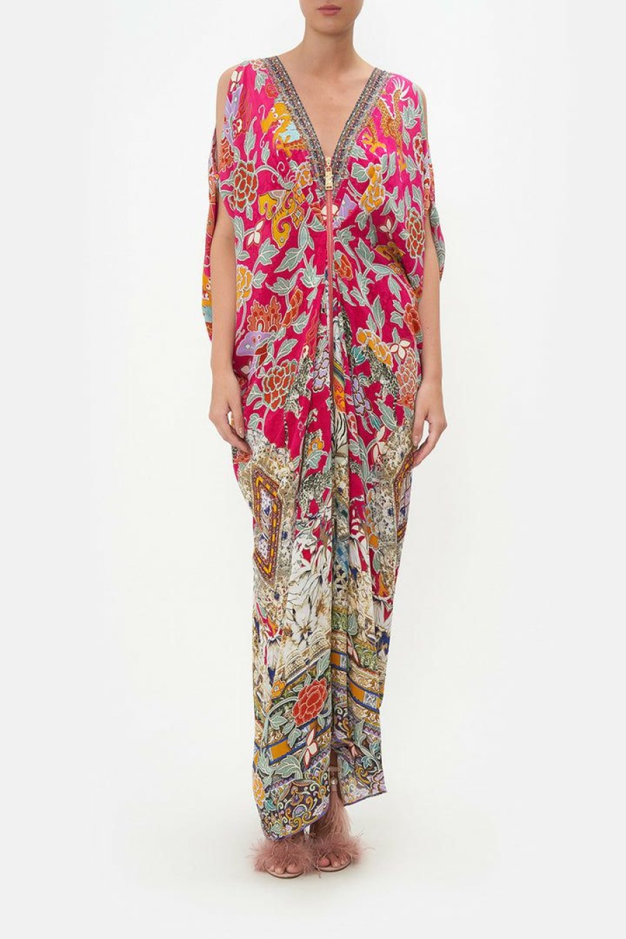 Clothing Camilla Eboutique (Us) | Camilla Eboutique (Us) Long Drape Dress With Zip Front Taste Of Twilight