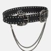 Accessories Camilla Eboutique (Us) | Camilla Eboutique (Us) Double Croc Leather Belt Solid Black