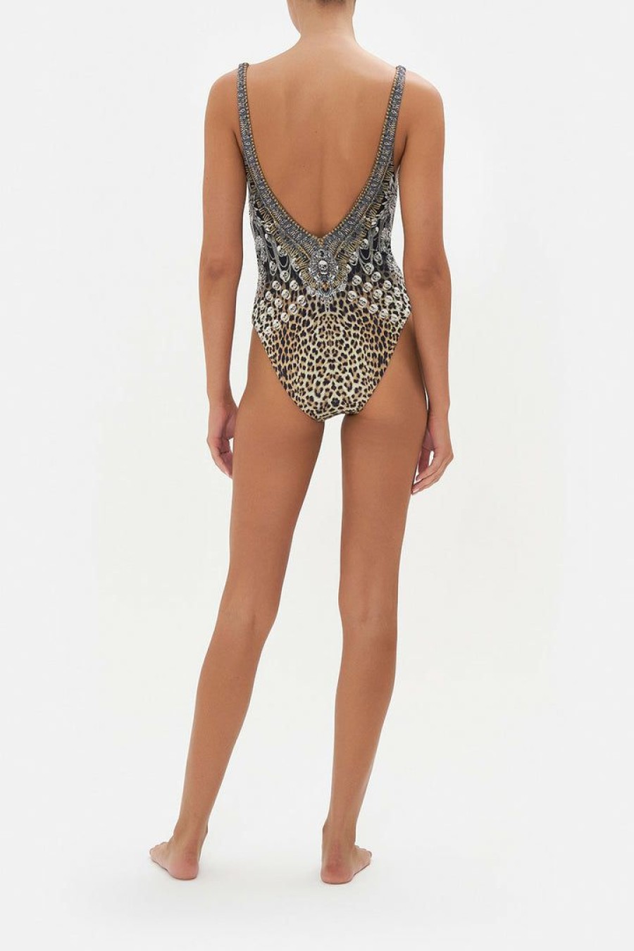 Accessories Camilla Eboutique (Us) | Camilla Eboutique (Us) Swimwear Deep V Neck One Piece Order Of Disorder