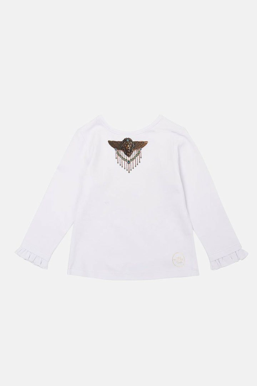 Accessories Camilla Eboutique (Us) | Camilla Eboutique (Us) Babies Long Sleeve Top With Frill For The Love Of Leo