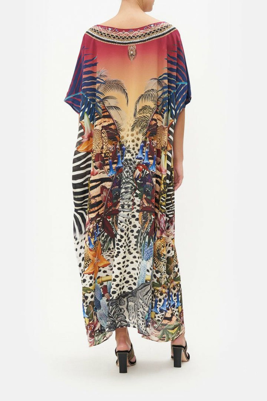 Clothing Camilla Eboutique (Us) | Camilla Eboutique (Us) Round Neck Kaftan Natural Instinct