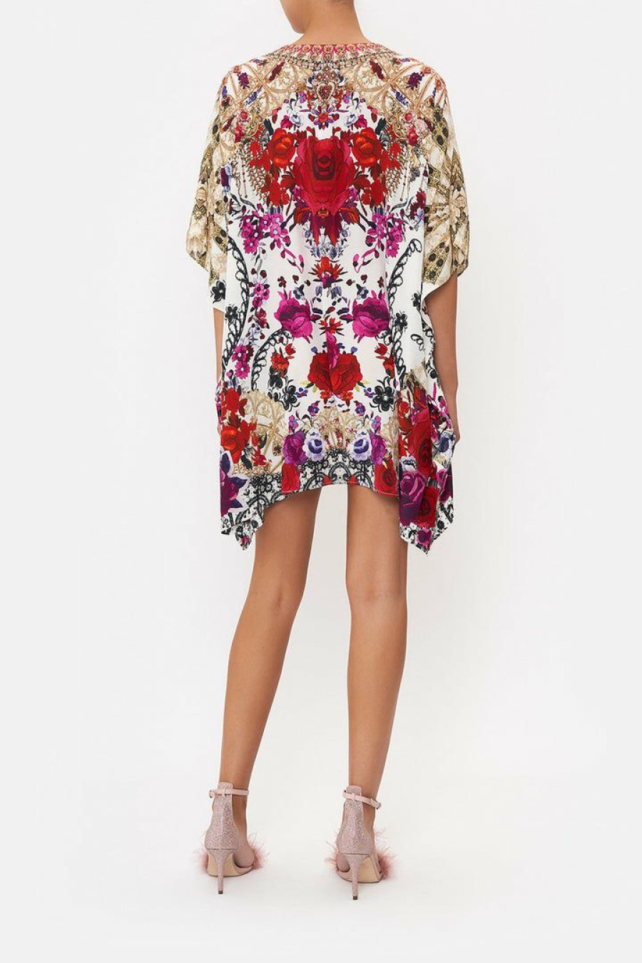 Clothing Camilla Eboutique (Us) | Camilla Eboutique (Us) Clothing Short Lace Up Kaftan Reign Of Roses