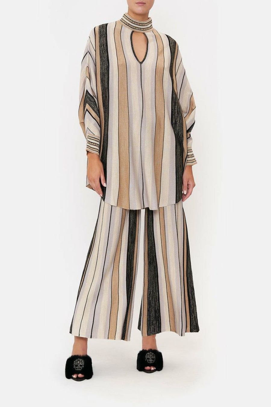 Clothing Camilla Eboutique (Us) | Camilla Eboutique (Us) Knitted Kaftan With Neck Band For The Love Of Leo